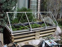 The finished frame is covered with heavy, clear PVC groundcover